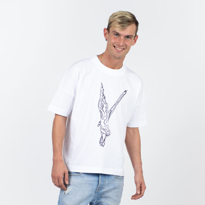 White Unisex t- shirt Bird